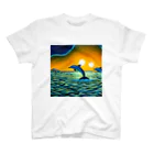 ワシの趣味の夕焼けの海とイルカ達 Regular Fit T-Shirt