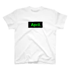 April.のApril.BOX LOGO(グリーン×ブラック) Regular Fit T-Shirt