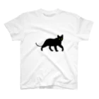 シンプルねこのあるく黒猫 スタンダードTシャツ