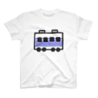 みずしまワークスの今の電車：しろ＆ふじむらさき Regular Fit T-Shirt