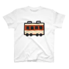 みずしまワークスの昔の電車：えんじ＆クリーム スタンダードTシャツ