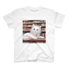 yoiyononakaの図書室の番猫03 スタンダードTシャツ