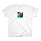 KSK SHOPの絵画のようなチンクエテッレの風景 スタンダードTシャツ