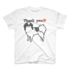 Cute mascot dogsのGrateful Japan dog Chin スタンダードTシャツ