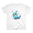 終わらない夢🌈の幸せの青いインコちゃん💞 スタンダードTシャツ