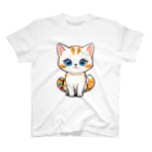 もふもふデザインストアのふんわり癒しのモフモフ猫 スタンダードTシャツ