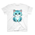 もふもふデザインストアの癒しのブルー猫グッズで、毎日を彩ろう スタンダードTシャツ