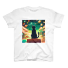 jiteanの宇宙のすべてを知ってしまった猫 スタンダードTシャツ