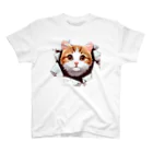 飛び出す！アニマルショップの飛び出す猫 スタンダードTシャツ