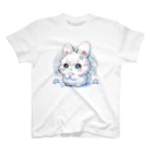 YamaCraft Creationsのふんわり雪うさぎちゃん スタンダードTシャツ