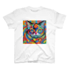 629_CAT_ARTのカラフルキャット スタンダードTシャツ