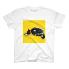 Yuhki | おばけのゆうき 公式オンラインショップの水飲む黒猫(ちぎり絵/貼り絵) スタンダードTシャツ
