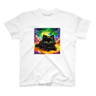 yoiyononakaの雲の上の黒猫04 スタンダードTシャツ