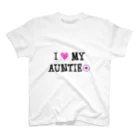 U缶の店のI love my auntie＝アイ ラブ オバ（伯母・伯母） スタンダードTシャツ