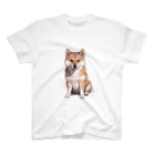 CHIKUSHOの柴犬のおすわりシャツ スタンダードTシャツ