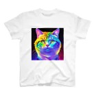 629_CAT_ARTのカラフルサイバーキャット vol3 Regular Fit T-Shirt