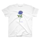 水色プリントの夢叶う青い薔薇 Regular Fit T-Shirt