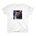 ZZRR12の「星の囁き - 宇宙への猫の眺め」 Regular Fit T-Shirt