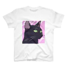 73GTCのかっこいい黒猫3 スタンダードTシャツ