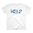 junichi-goodsのバルーン文字「HELP」（青色系） スタンダードTシャツ