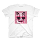 🎀キティガール🎀のハートサングラスの可愛い猫ちゃんグッズ　♡kitty girlオリジナル♡ スタンダードTシャツ