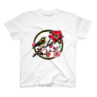 manyou-lab_Ukiyo-eの浮世絵 梅とウグイス Ukiyoe Plum And Japanese Bird [UUU-DL-SR001-0005] Regular Fit T-Shirt