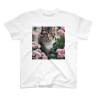 tyu0972の猫と花 Regular Fit T-Shirt