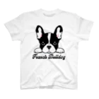 ファンシーTシャツ屋のフレンチブルドッグのかわいい子犬のポーズ スタンダードTシャツ