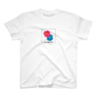 BLUE MINDのピンクの花と青い花　バッグ類 スタンダードTシャツ