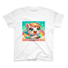 Kawaii-Animaru-Storeの虹色に微笑むお馬さん スタンダードTシャツ