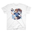 RYO14silviaの楽しくフットサルしているポニーテールの女の子 スタンダードTシャツ