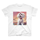 ちいさき家族スキ　Maltese ♡のかわいいマルチーズ スタンダードTシャツ