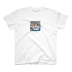 wakuwaku26のお風呂に入るボス猫 Regular Fit T-Shirt