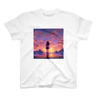 空が好きの夕日女の子② スタンダードTシャツ