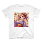 推しの美少女とアイドルのお祭りを楽しむ浴衣美少女 Regular Fit T-Shirt