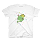 ぴっぴ's shopのふわふわおちりのインコちゃん02 スタンダードTシャツ