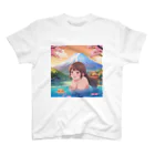 west97の富士山絶景にある露天風呂のかわいい女の子 Regular Fit T-Shirt