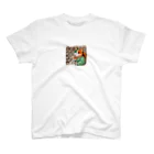 あずきば-あたりのおのぼり猫ベエ スタンダードTシャツ