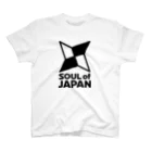 QUQU_WORKSのソウルオブジャパン 折り紙の手裏剣デザイン 大和魂 日本 ブラック Regular Fit T-Shirt