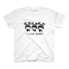 Handmade Na-Myuのシマシマうさ耳帽子ベビーちゃん's／BLACK×WHITE Regular Fit T-Shirt