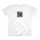 AQUAMETAVERSEのサングラスをかけた、かわいい犬 Marsa 106 スタンダードTシャツ