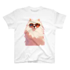 AQUAMETAVERSEのサングラスをかけた、かわいい犬 Marsa 106 スタンダードTシャツ