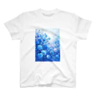 AQUAMETAVERSEの青い薔薇の花園　BLUE PLUM  691 スタンダードTシャツ