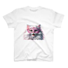 KVM｜kitten ＊ venetian-maskの仮面のチンチラペルシャ (透過/面孔) スタンダードTシャツ