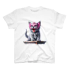 kitten ＊ venetian-mask｜KVMの仮面のロシアンブルー (透過/咆哮) ② Regular Fit T-Shirt