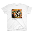 adarahの和風な癒しの三毛猫 スタンダードTシャツ