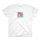 toya-General storeのピンクヘアーレトロガール スタンダードTシャツ