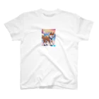 Lee17のアイススケートする柴犬 スタンダードTシャツ