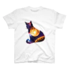 猫との風景の宇宙と猫002 Regular Fit T-Shirt