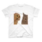 手書きイラストで猫ミームの名コンビ Regular Fit T-Shirt